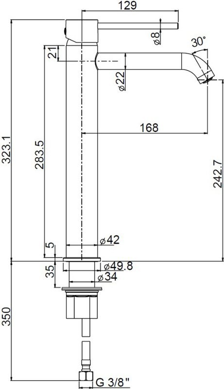 Смеситель для раковины Paini Cox 78PZ205OLL черный брашированный