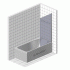 Шторка на ванну Kubele DE020 DE020P601-MAT-BLM- 75х150 150х75, профиль черный матовый, стекло матовое