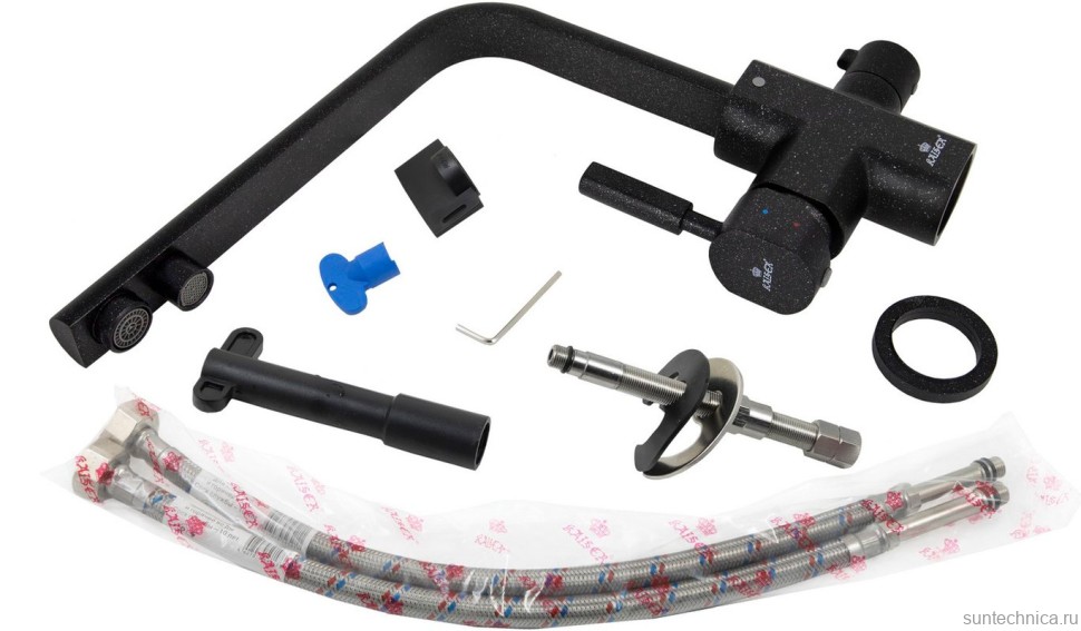 Смеситель для кухни Kaiser Decor 40144-2 черный мрамор