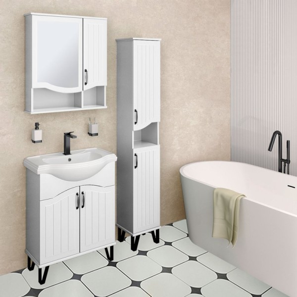 Мебель для ванной комнаты Runo Марсель 65, напольная, белая