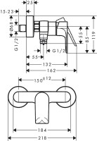 Смеситель для душа Hansgrohe Rebris E 72650000 хром