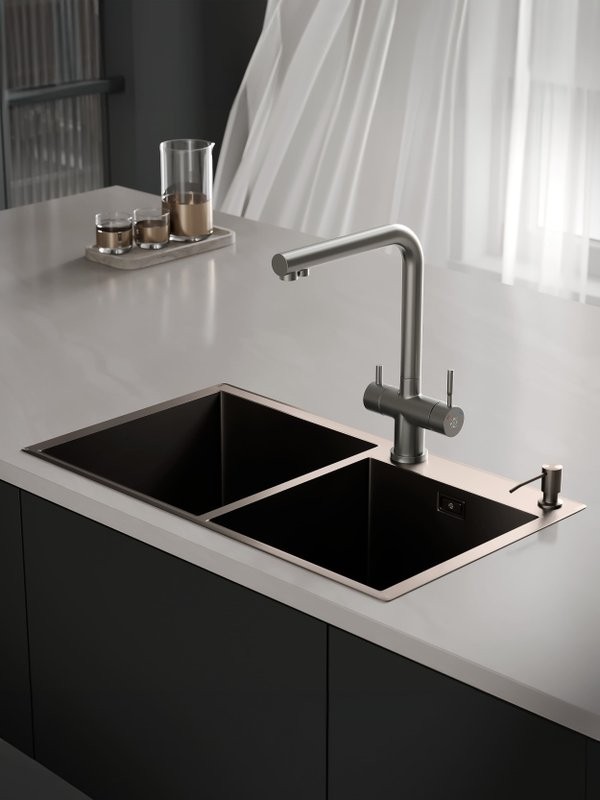 Мойка кухонная РМС MR-7843BL черная