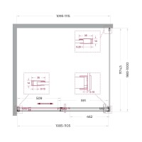 Душевой уголок BelBagno Soft Close-1 AH-1-110/100-C-Cr профиль хром