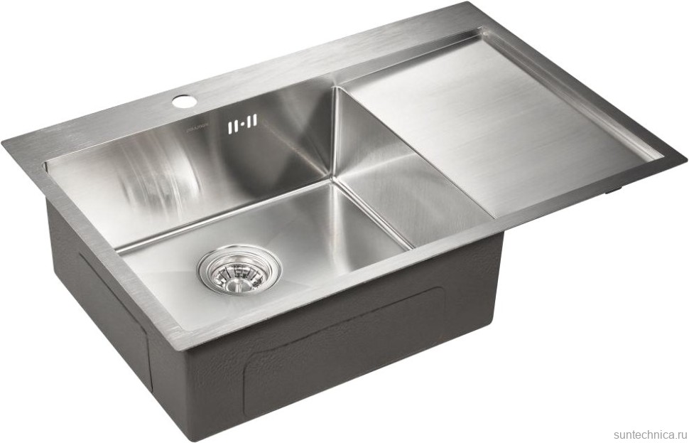 Комплект Мойка Paulmark Kroner PM217851-BSL брашированная нержавеющая сталь L + Измельчитель Bone Crusher BC 810-AS