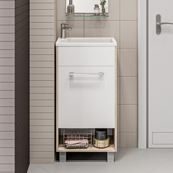 Тумба с раковиной 1MarKa Lira 40Н L, напольная, дуб сонома