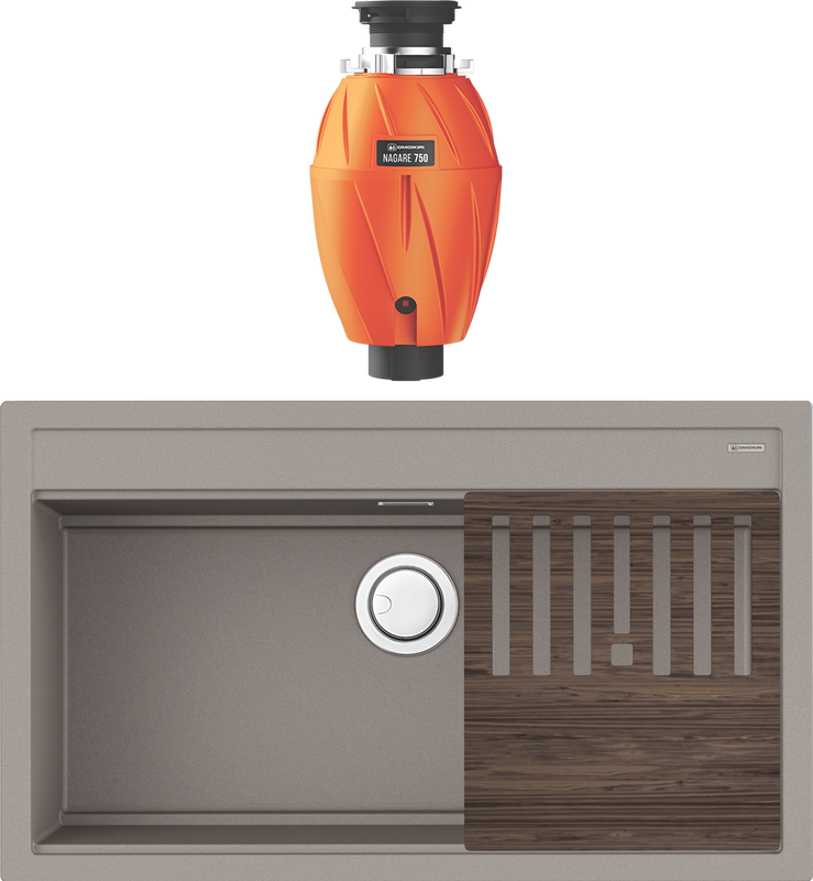 Комплект Мойка Omoikiri Kitagawa 86-LB leningrad grey + Измельчитель Nagare 750