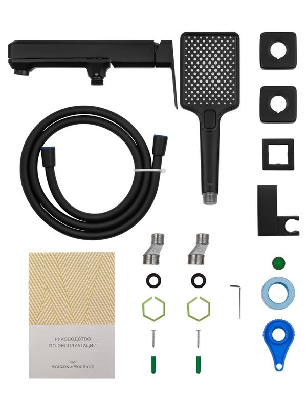 Смеситель для ванны с душем Wonzon & Woghand Diamond WW-88639011-MB матовый черный