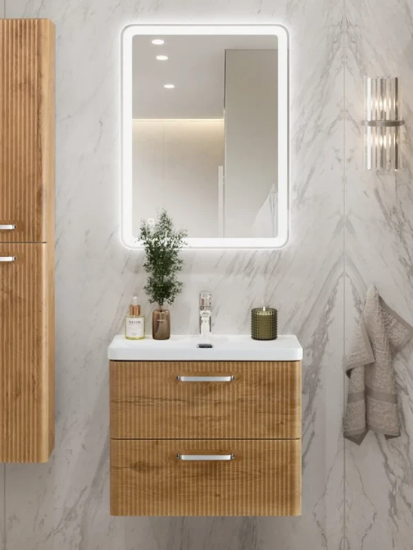 Мебель для ванной комнаты BelBagno Due 50 ручки хром полированный, rovere nature
