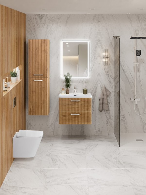 Мебель для ванной комнаты BelBagno Due 50 ручки хром полированный, rovere nature