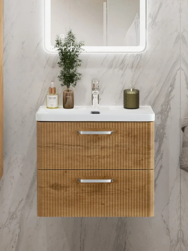 Мебель для ванной комнаты BelBagno Due 50 ручки хром полированный, rovere nature