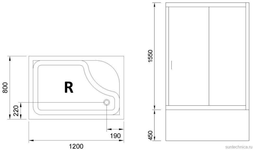 Душевой уголок Royal Bath BP RB 8120BP-T-R