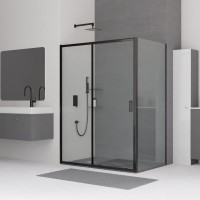 Душевой уголок RGW Classic CL-48B+100 см (158,5x161,5)x100x185 профиль черный, стекло прозрачное