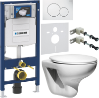 Комплект Унитаз подвесной Roca Mateo + Крышка + Инсталляция Geberit Duofix UP 320 111.300.00.5 + Кнопка Sigma 01 115.770.11.5 белая + Крепления 111.815.00.1 к стене + Звукоизоляция