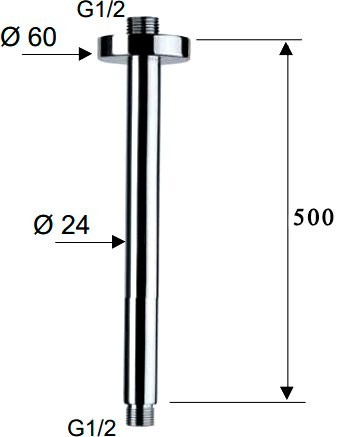 Кронштейн для верхнего душа Remer 347N50 50 см