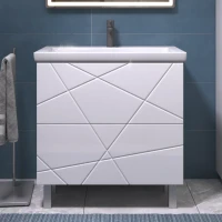 Тумба с раковиной Vigo Geometry 80 напольная, белая, раковина Como 70