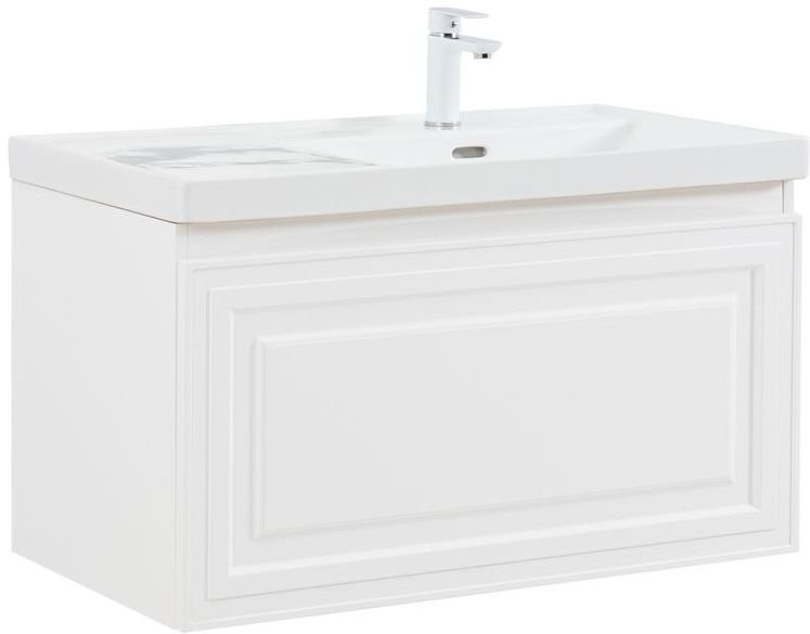 Тумба под раковину без столешницы Aquanet Агата 90 1 ящик, белый сатин