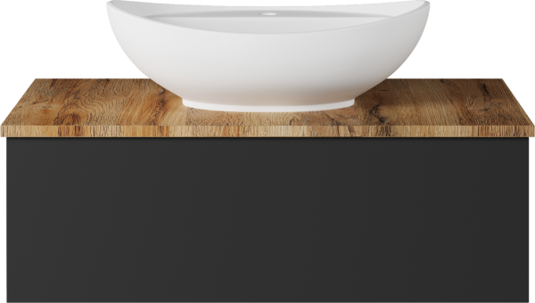 Тумба с раковиной Misty Ива 90 графит, каштан