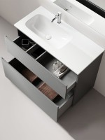 Тумба с раковиной Sancos Folk Floor 100 левая напольная, ergraut soft, раковина CN7014