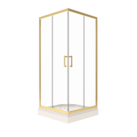 Душевой уголок Triton Фикс Голд Щ0000077399 100х100 см с поддоном, профиль матовое золото