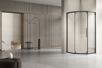 Душевой уголок Vincea Show VSP1-4SH100CLB 100x100, профиль черный