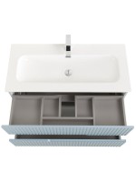 Тумба с раковиной Cezares Duet-n 100 подвесная, 2 ящика, жемчужная голубая