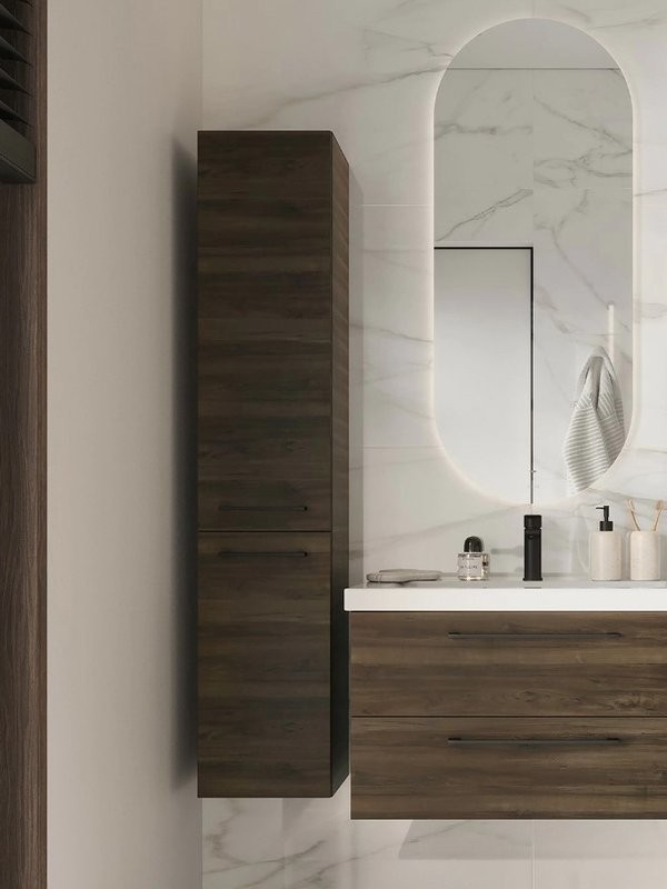 Шкаф-пенал для ванной Cersanit Lara 30 орех табак