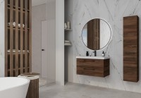 Шкаф-пенал для ванной Cersanit Lara 30 орех табак