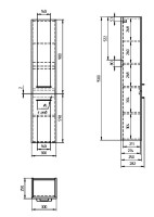 Шкаф-пенал для ванной Cersanit Lara 30 орех табак