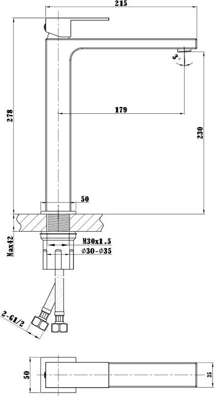 Смеситель для раковины Vincea Cube VBF-1C02BG брашированное золото