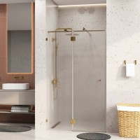 Душевая дверь в нишу Wasserkraft Ems 76H05L-MG 120 см, матовое стекло, фурнитура золото