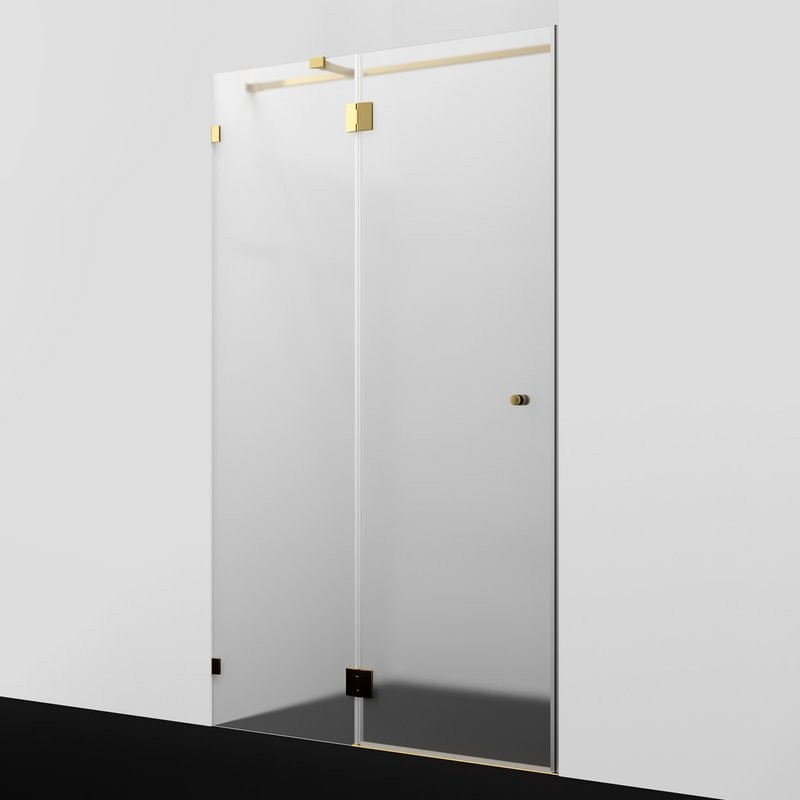 Душевая дверь в нишу Wasserkraft Ems 76H05L-MG 120 см, матовое стекло, фурнитура золото