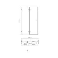 Душевая дверь в нишу Wasserkraft Ems 76H05L-MG 120 см, матовое стекло, фурнитура золото