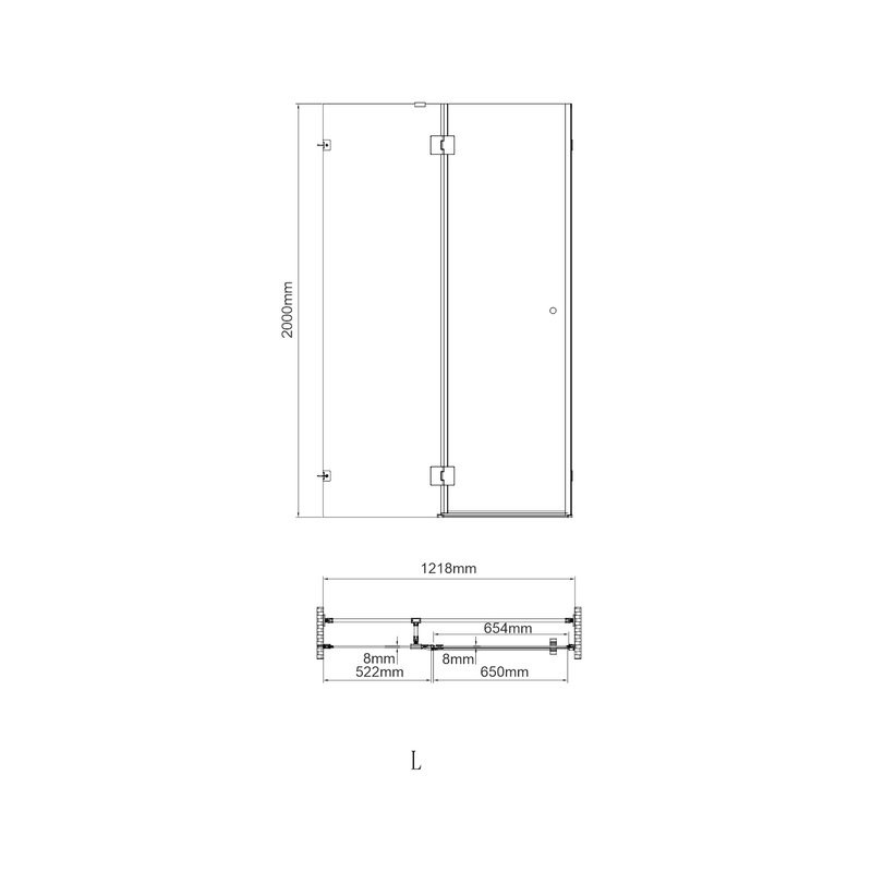 Душевая дверь в нишу Wasserkraft Ems 76H05L-MG 120 см, матовое стекло, фурнитура золото
