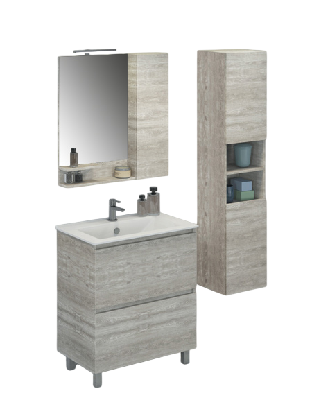 Тумба с раковиной Comforty Верона 75 напольная, белый дуб