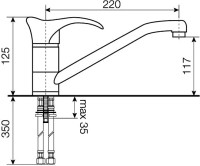 Комплект Мойка D&K DKS604504 сатин + Смеситель Lava SG04 CR chrome