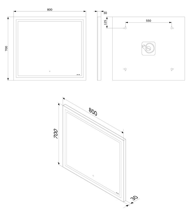 Мебель для ванной комнаты AM.PM Inspire V2.0 80 графит матовый