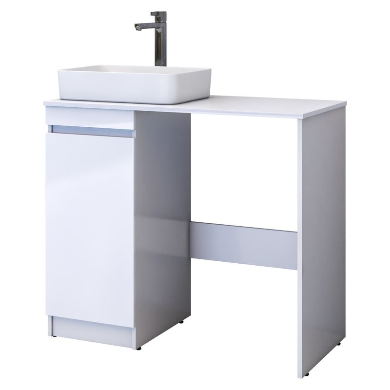 Тумба с раковиной Vigo Urban 40 напольная, 1 дверца, белая, раковина Urban 50