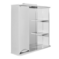 Шкаф с зеркалом в ванную MIXLINE 75х19х69,2 Белый ПВХ, полочки справа