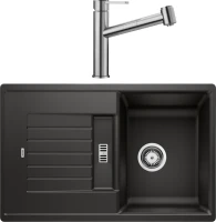 Комплект Мойка Blanco Zia 45S 526013 черная + Смеситель Ambis-S 523119