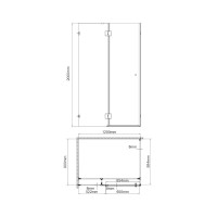 Душевой уголок Wasserkraft Ems 76H07-TG 120х90 см, стекло тонированное, фурнитура золото