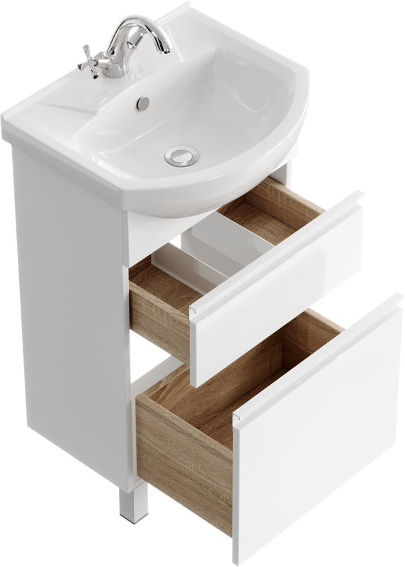 Тумба с раковиной Aqwella Rodos 50 напольная, белая