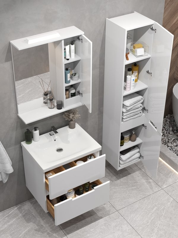 Тумба с раковиной SanStar Ориана 50 напольная, раковина Cersanit Moduo 50