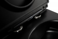 Комплект Унитаз подвесной BelBagno Colorato BB062CHR-MB матовый черный + Крышка BB062SC-MB матовая черная + Инсталляция TECE Now 9400414 4 в 1 с кнопкой смыва