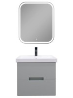 Мебель для ванной комнаты SanStar Ориана 50 подвесная, серая, раковина Cersanit Moduo 50