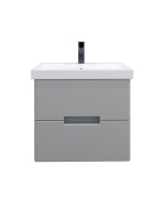Мебель для ванной комнаты SanStar Ориана 50 подвесная, серая, раковина Cersanit Moduo 50