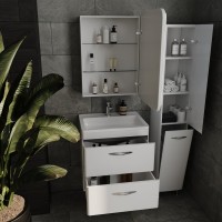 Тумба с раковиной Style Line Каре 60 подвесная, Люкс Plus, белая