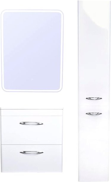 Тумба с раковиной Style Line Каре 60 подвесная, Люкс Plus, белая