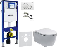 Комплект Унитаз подвесной Geberit iCon + Крышка Slim 500.670.01.1 + Крепления Duofix 111.815.00.1 к стене + Звукоизоляция + Инсталляция UP 320 111.300.00.5 + Кнопка Sigma 01 115.770.11.5 белая