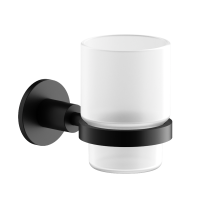 Стакан для ванной Sancos Base SC9030MB настенный, черный, стеклянный Стакан для ванной Sancos Base SC9030MB настенный, черный, стеклянный