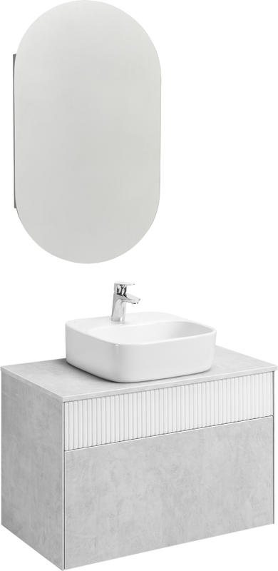 Мебель для ванной комнаты AQUATON Марбл 80 слэйт, белая матовая, раковина 1WH501709